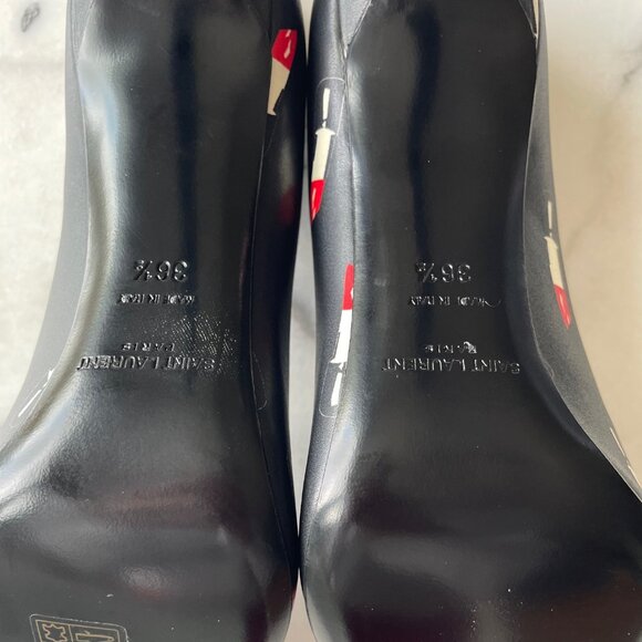 Saint Laurent Lipstick Print Leather Pumps - Picture 13 of 15